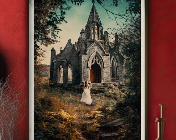 Dramatic Dark Romance Gothic Castle Framed Art Print Ready To Hang
