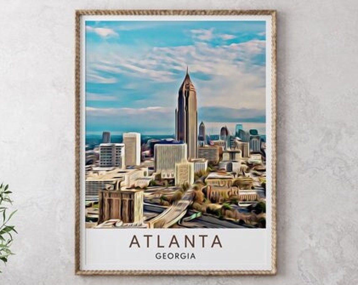 Atlanta Art Atlanta Print Atlanta Gift Georgia Gift Atlanta Wall Art Atlanta Art Print Atlanta Poster Georgia Print Atlanta Skyline - Image 2