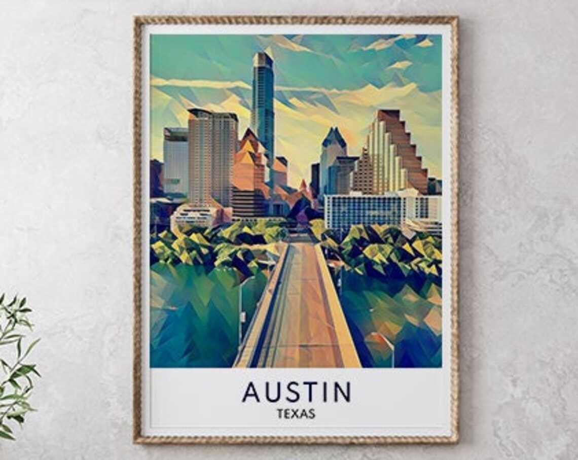 Austin, Texas Housewarming Gift Travel Poster - Image 2