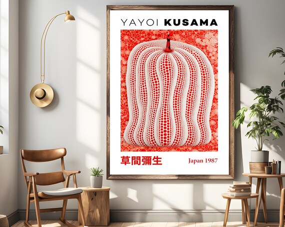 Yayoi Kusama Red Pumpkin Polka Dot Sculpture Japan 1987 Poster