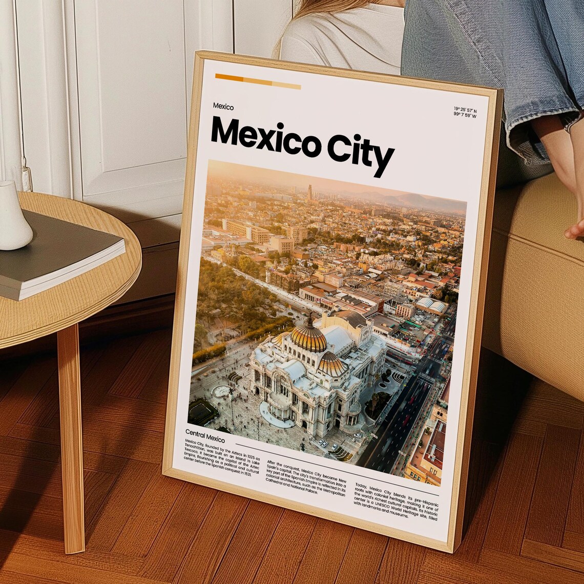 Mexico City Bellas Artes Golden Hour Skyline Modern Travel Poster - Image 3