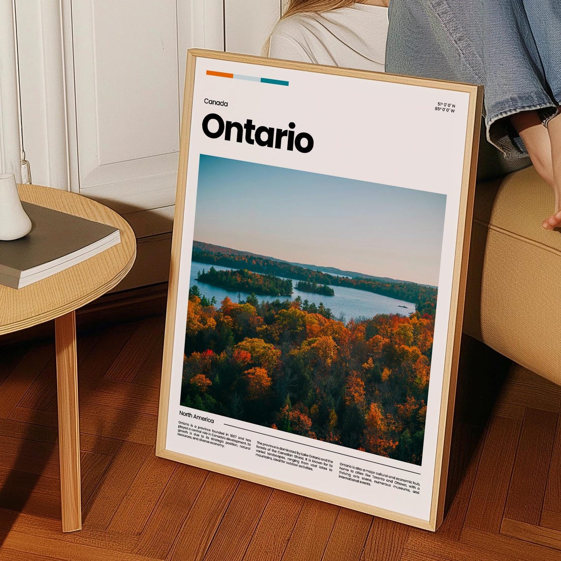 Ontario Canada Autumn Forest Lake Fall Foliage Colors Scenic Poster - Image 3