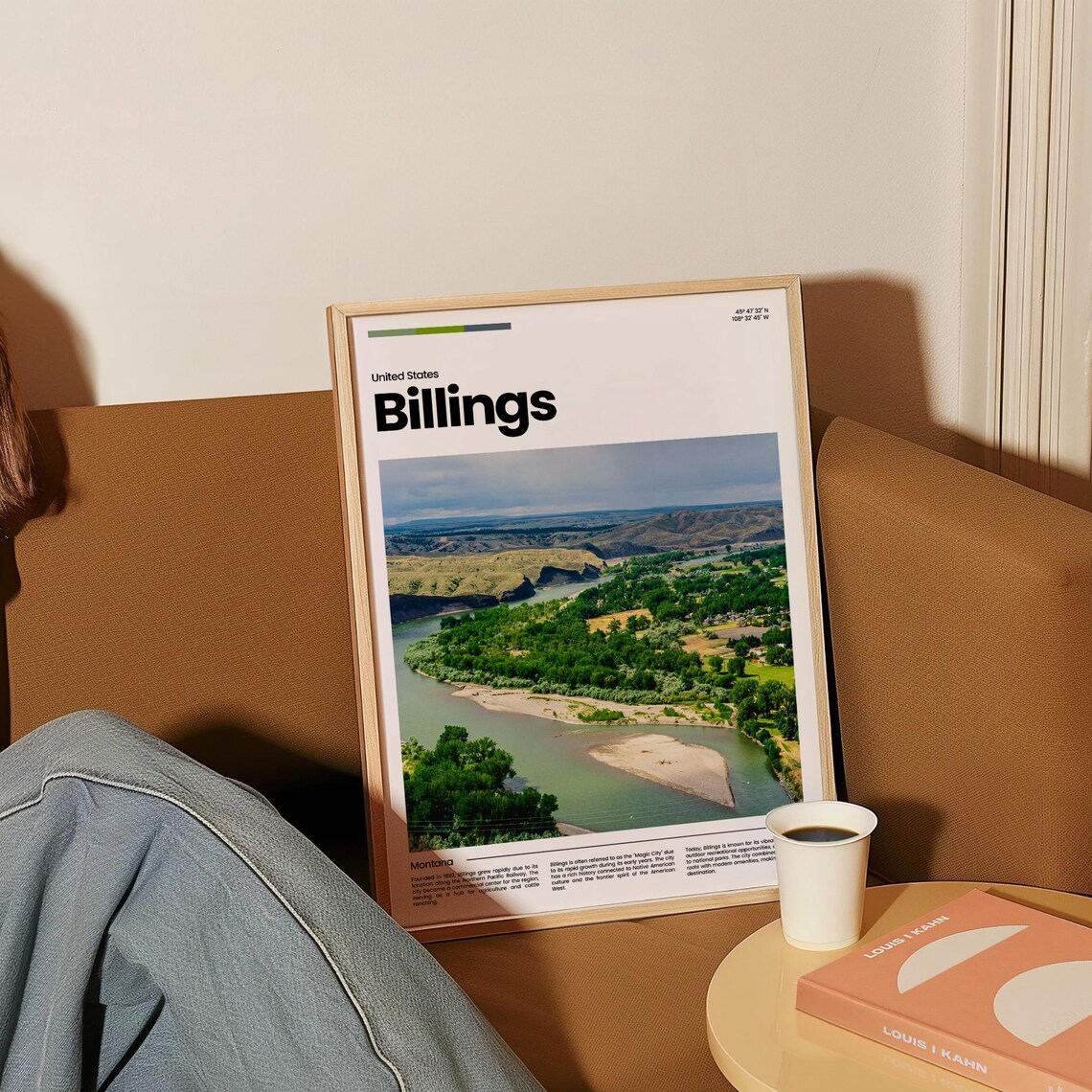 Billings Montana River Canyon Rims Western Land Travel Poster - Image 4