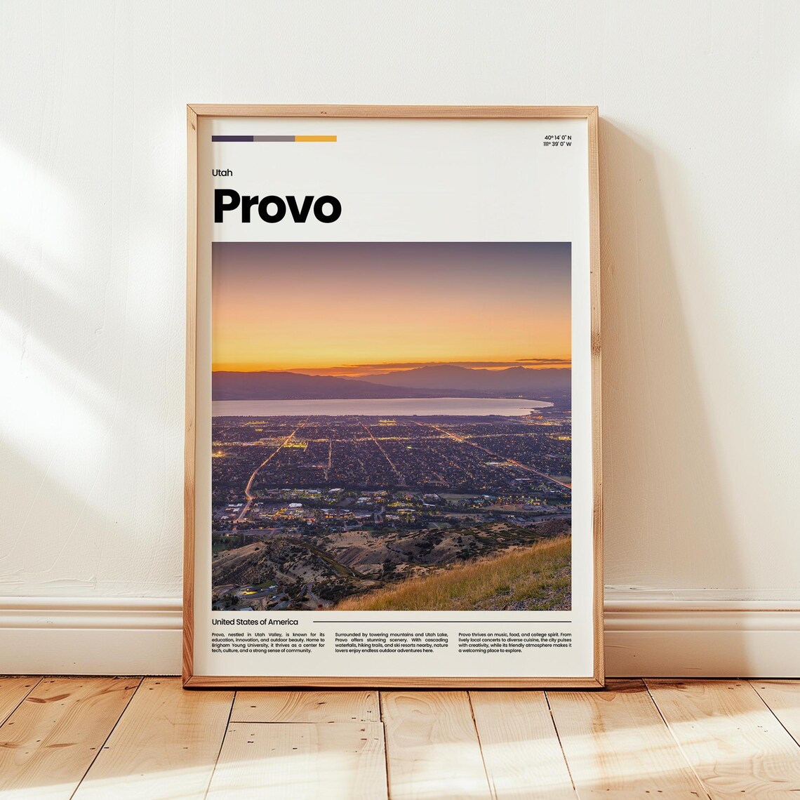 Provo Poster Print Photo Wall Art Utah Travel Gift