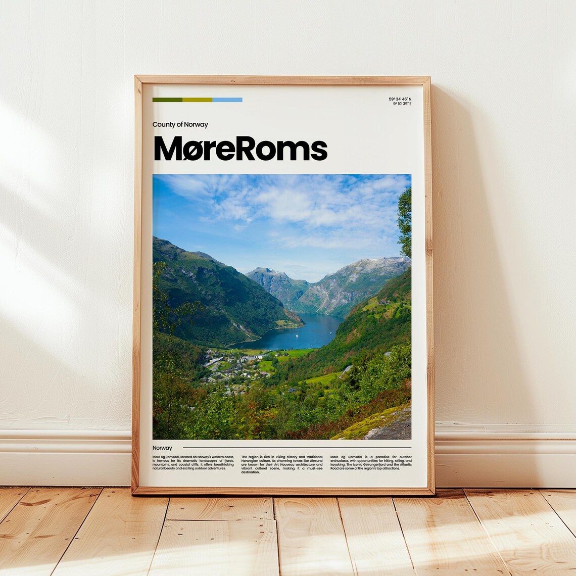 Beautiful MøreRoms Norway Green Fjord Valley Photo Travel Poster