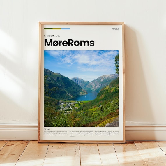 Beautiful MøreRoms Norway Green Fjord Valley Photo Travel Poster