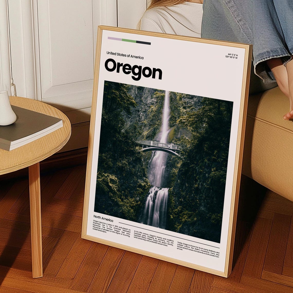 Oregon Multnomah Falls Waterfall Forest Pacific Northwest Poster - Image 3