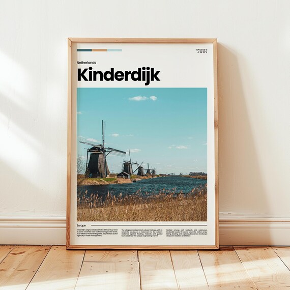 Kinderijk Poster Print Photo Wall Art Netherlands Travel Gift