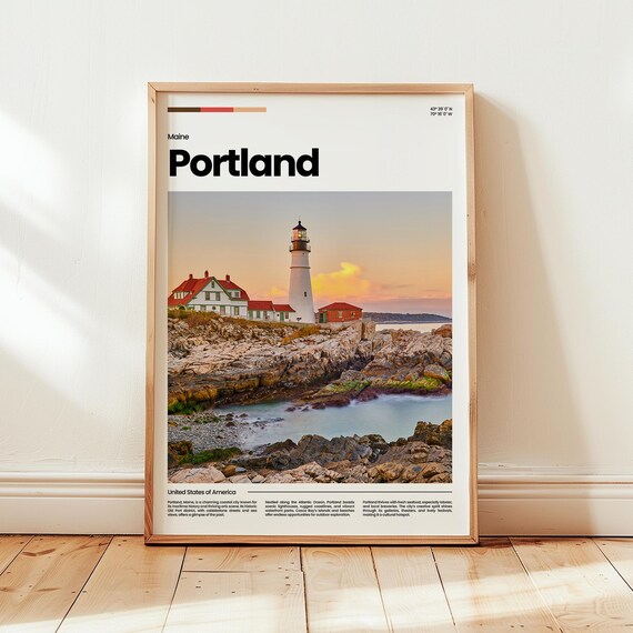 Portland Poster Print Photo Wall Art Maine Travel Gift