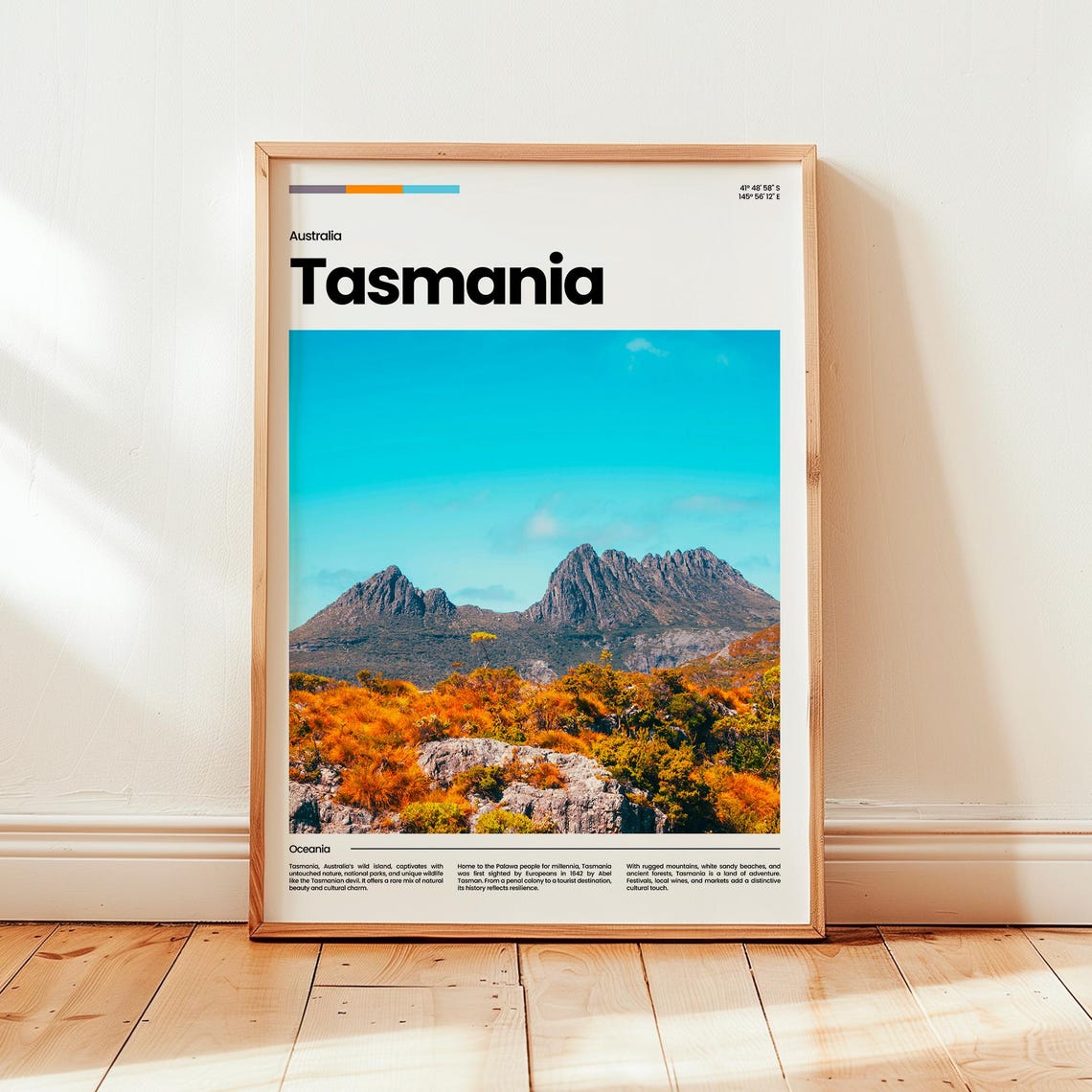 Tasmania Travel Poster, Oceania Gift