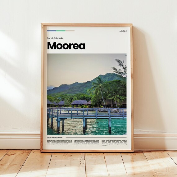 Moorea Poster Print Photo Wall Art French Polynesia Travel Gift