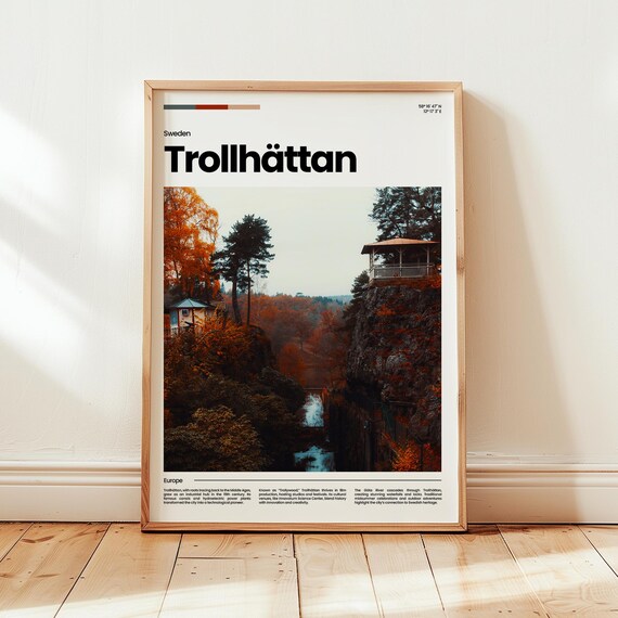Trollhattan Poster Print Photo Travel Sweden Gift