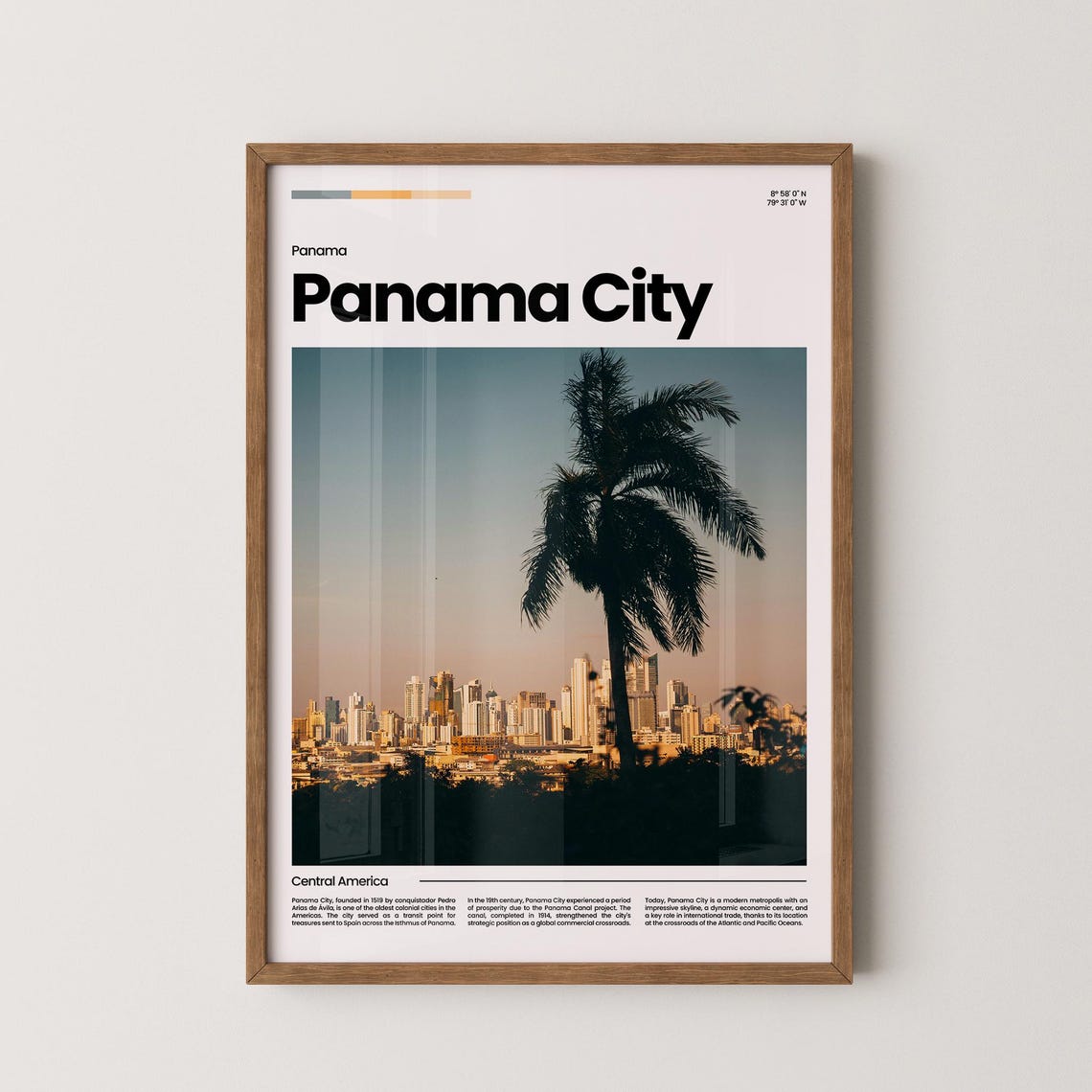 Panama City Travel Poster Panama City Poster Panama City Photo Poster Panama City Art Print Central America Poster Travel Gift