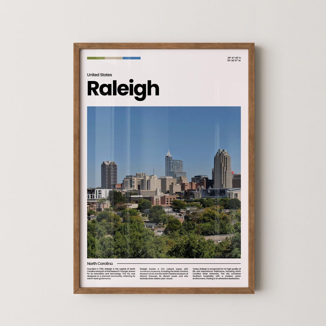 Raleigh Travel Poster Raleigh Poster Raleigh Photo Poster Raleigh Art Print Raleigh Art Usa Poster Usa Travel Poster Travel Gift