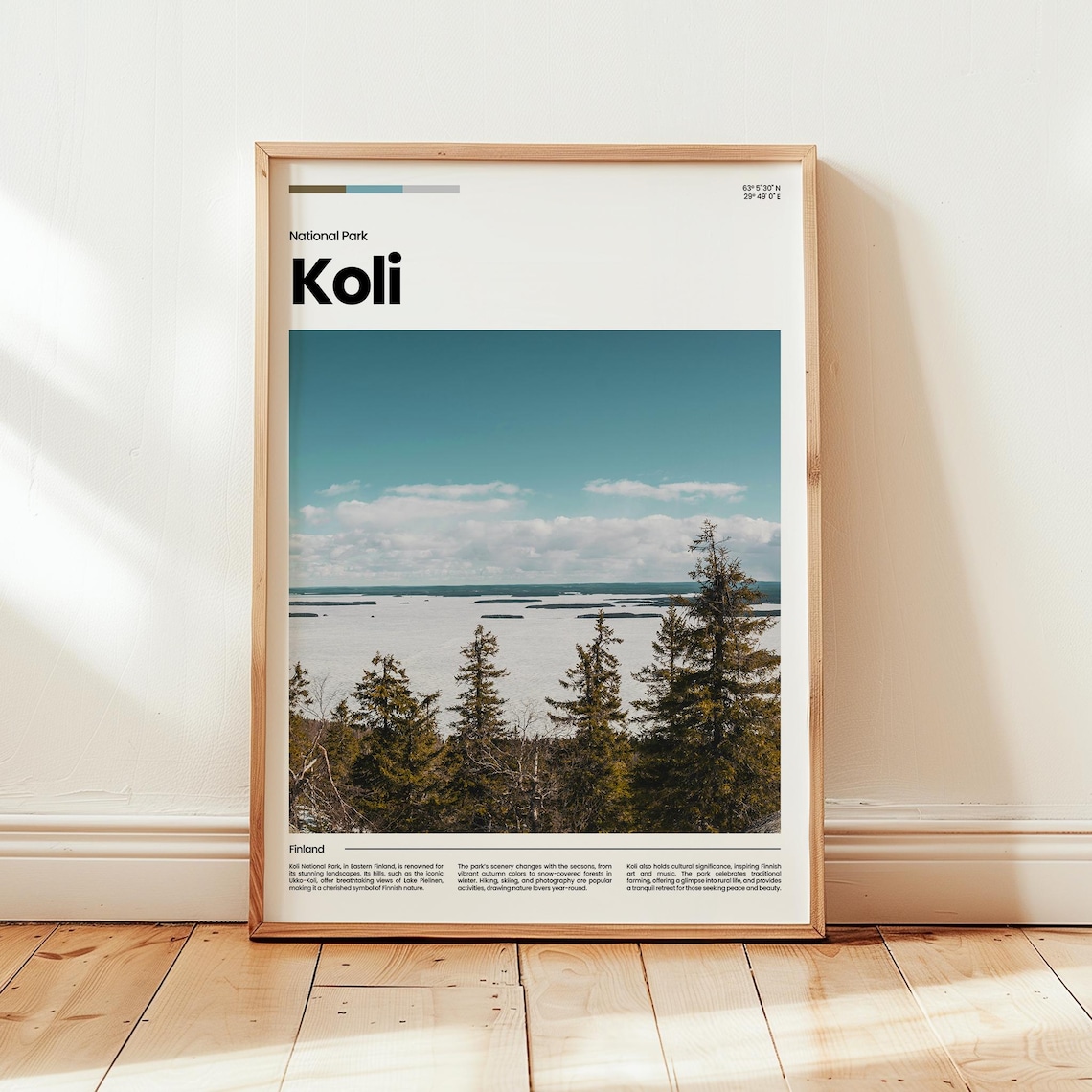 Koli National Park Frozen Lake Winter Pines Finland Travel Poster