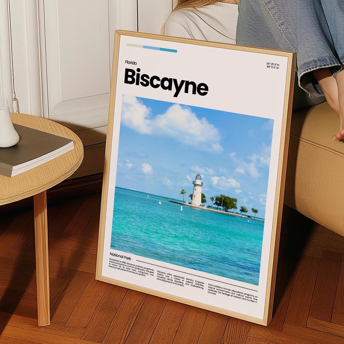 Biscayne National Park Florida Lighthouse Turquoise Water Scene Poster - Image 3