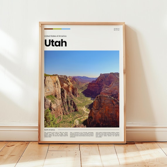Utah Red Rock Canyon National Park Overlook Travel Photo Poster