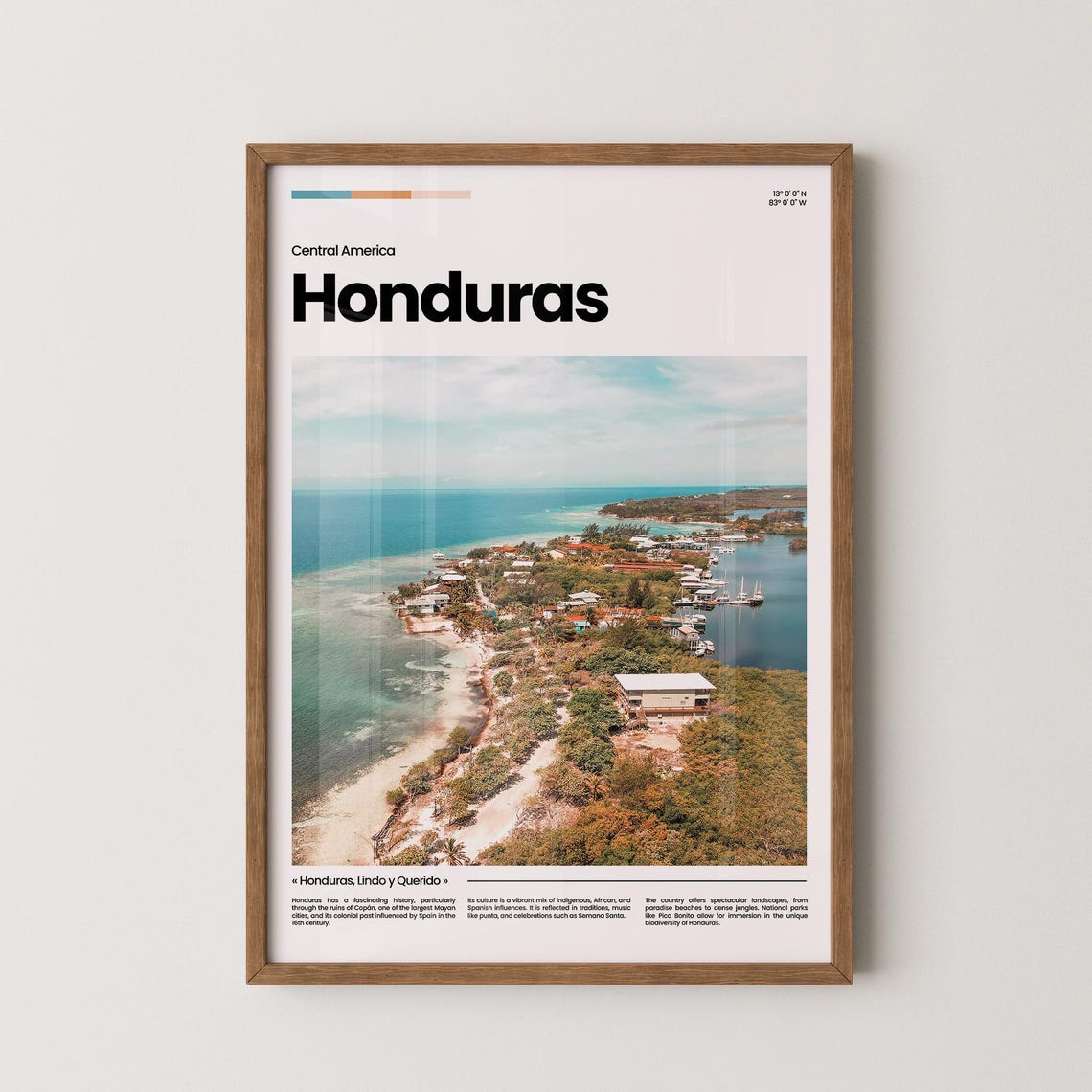 Honduras Travel Poster Honduras Poster Honduras Photo Poster Honduras Art Print Central America Poster Travel Poster Print Travel Gift