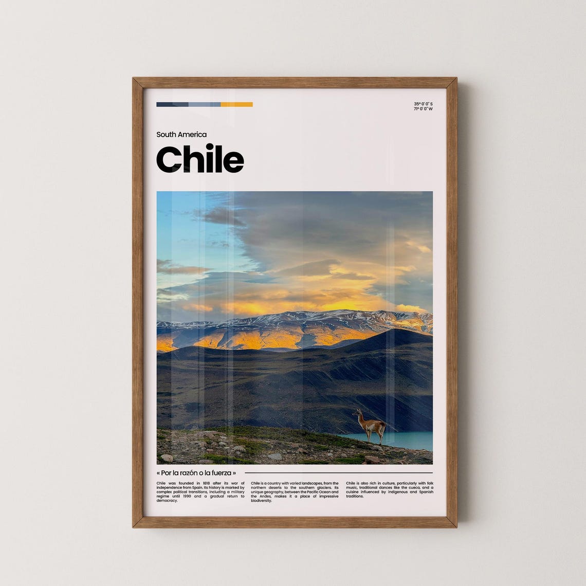 Chile Travel Poster Chile Poster Chile Photo Poster Chile Art Print South America Poster South America Travel Poster Travel Gift