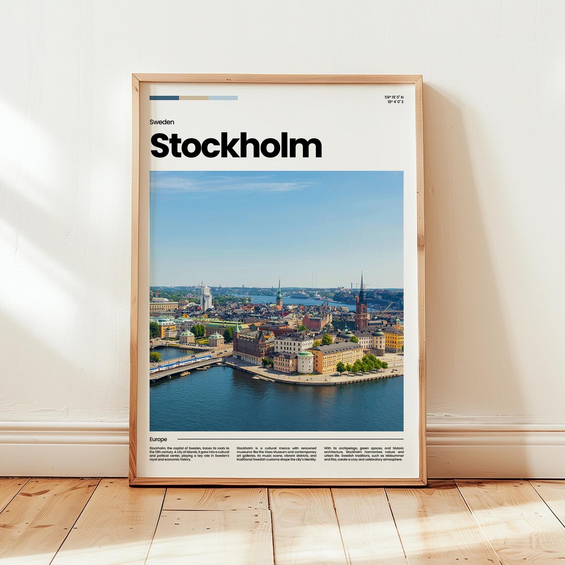 Stockholm Poster Print Photo Travel Sweden Gift