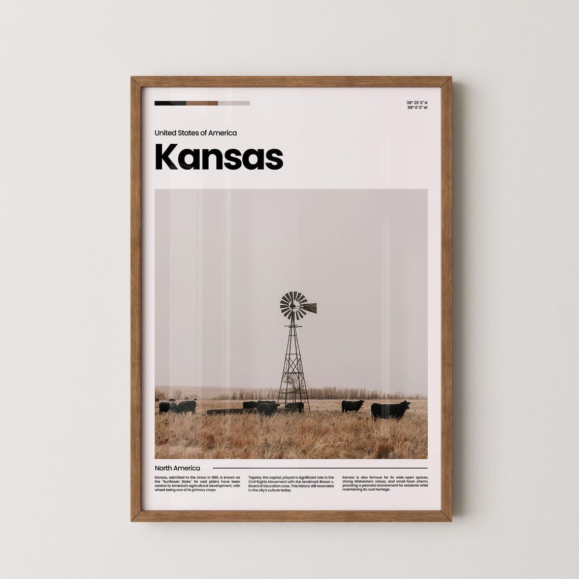 Kansas Travel Poster Kansas Poster Kansas Photo Poster Kansas Art Print Kansas Art Usa Poster Usa Travel Poster Travel Gift