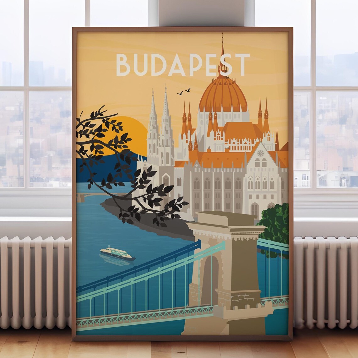 Budapest Travel Poster, Hungary City Art Print