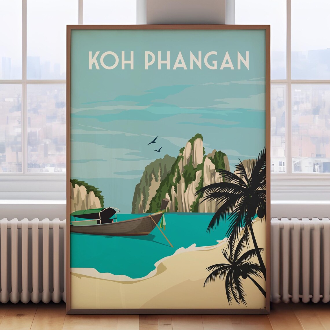 Koh Phangan Thailand Travel Poster, Asia Art Print