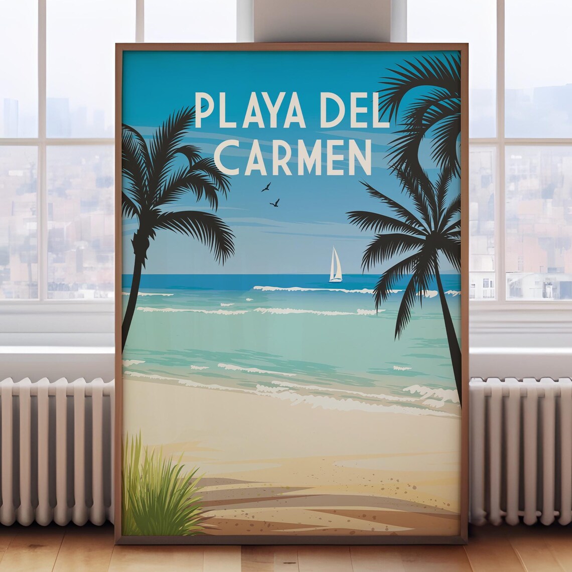 Playa Del Carmen Retro Mexico Travel Poster Print