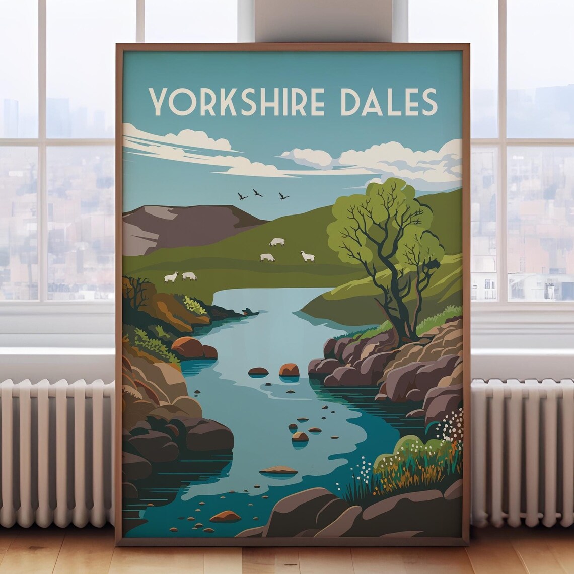 Yorkshire Dales Retro Travel Poster, Yorkshire