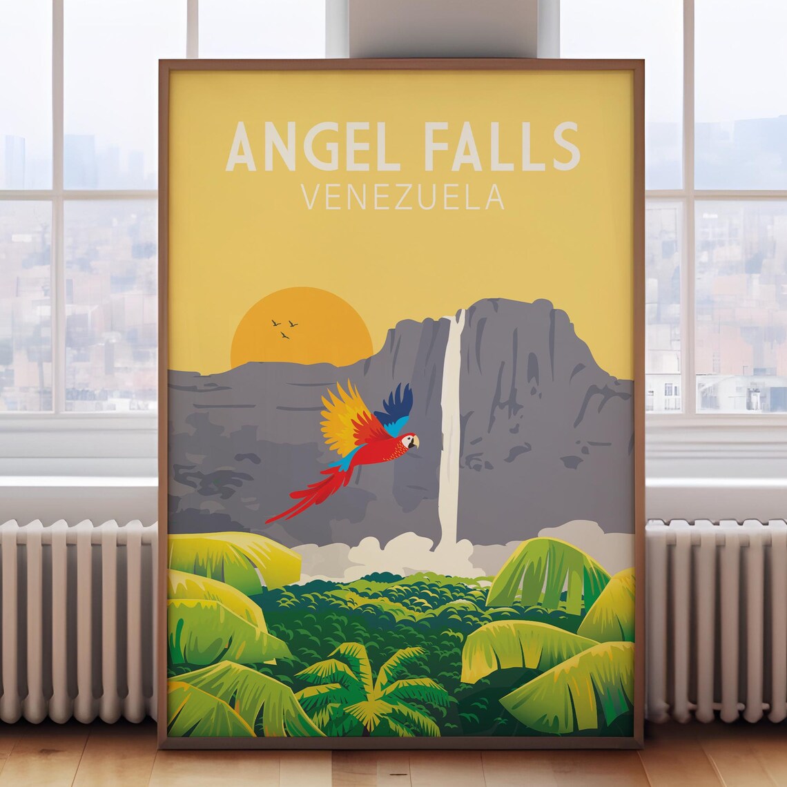 Angel Falls Venezuela Travel Poster, Wall Art Print