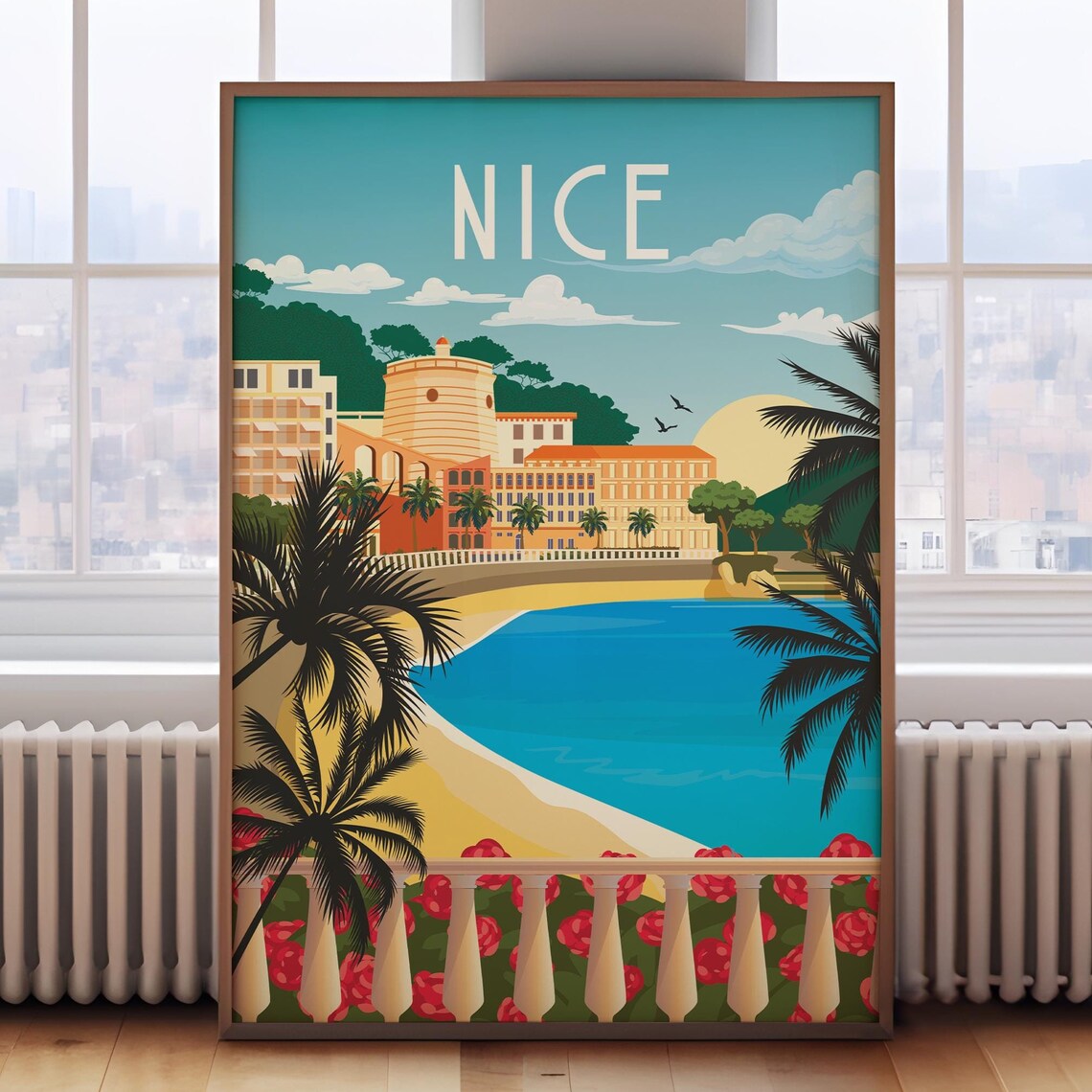 Nice Travel Poster, French Riviera Coastal City