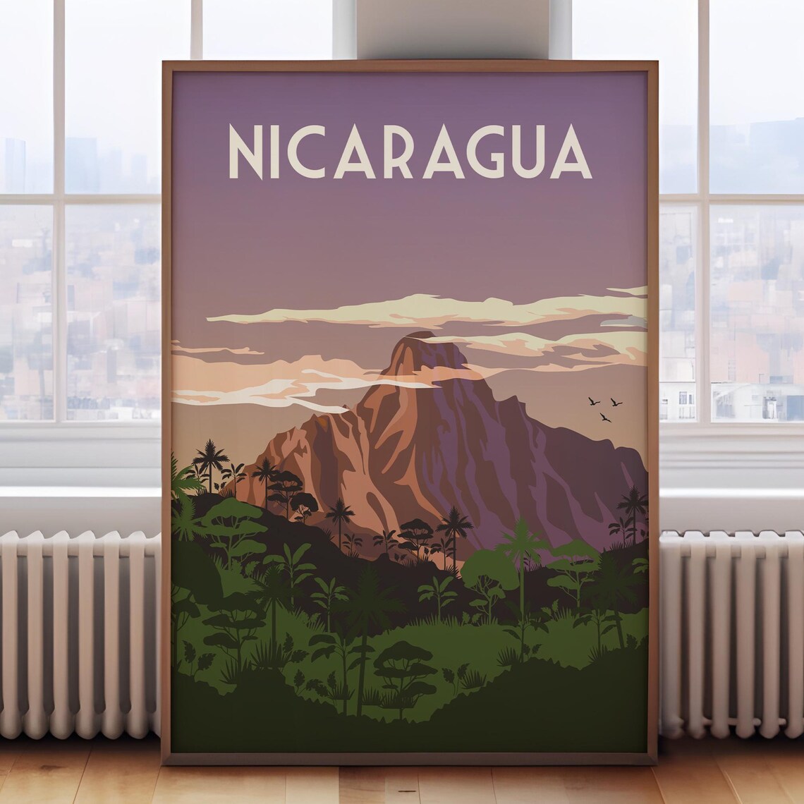 Nicaragua Vintage Travel Poster, Place-Inspired Art Print