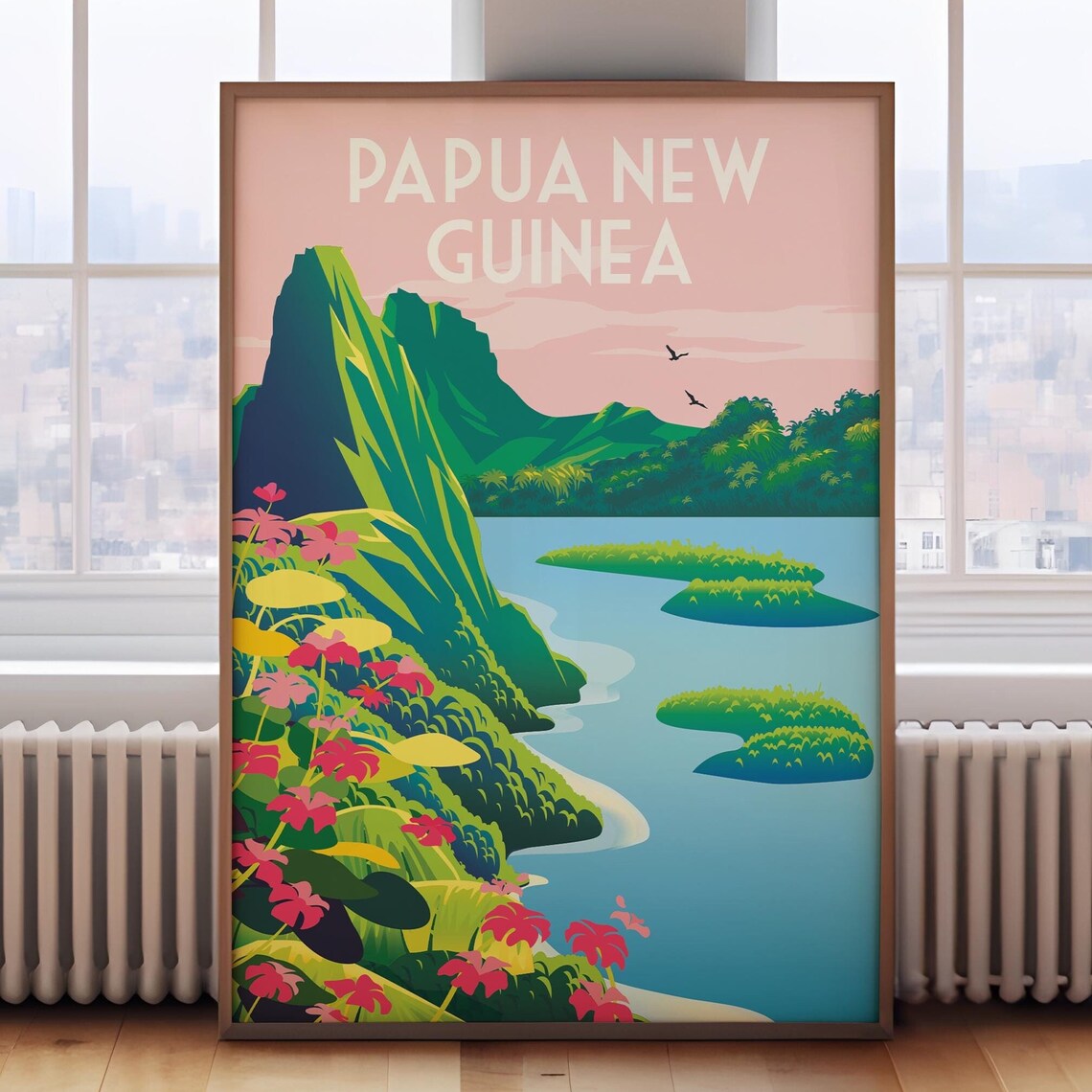 Papua New Guinea Retro Travel Poster Art Print