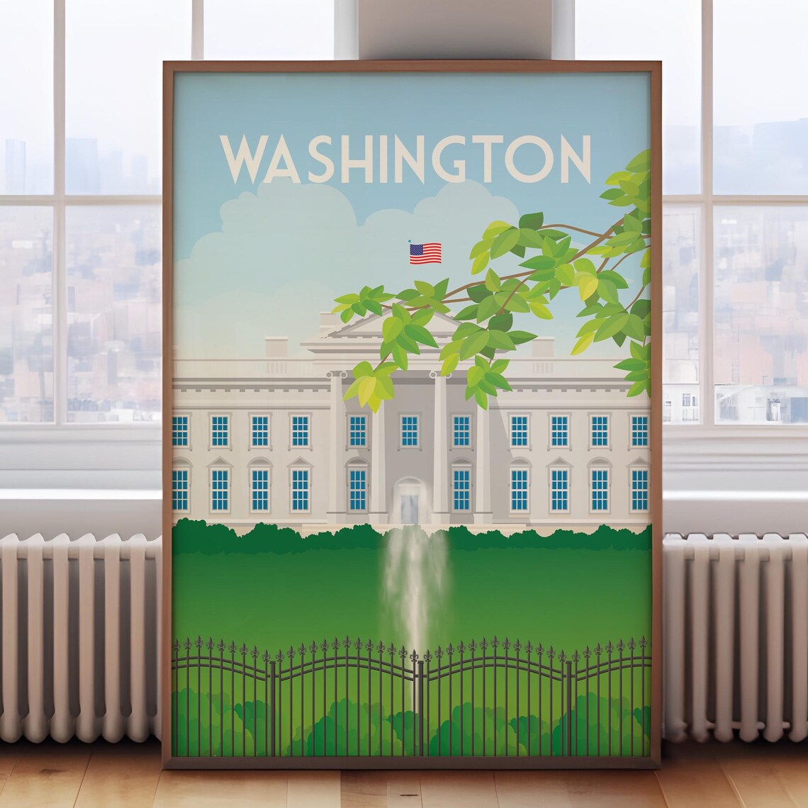 Washington Travel Poster, The White House Art Print