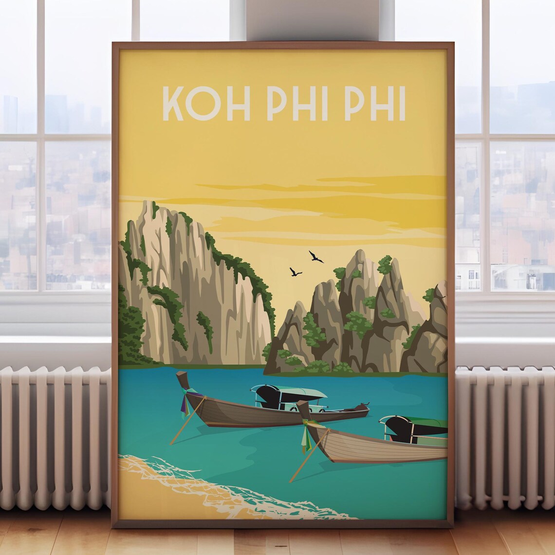 Koh Phi Phi Thailand Travel Poster, Place Print