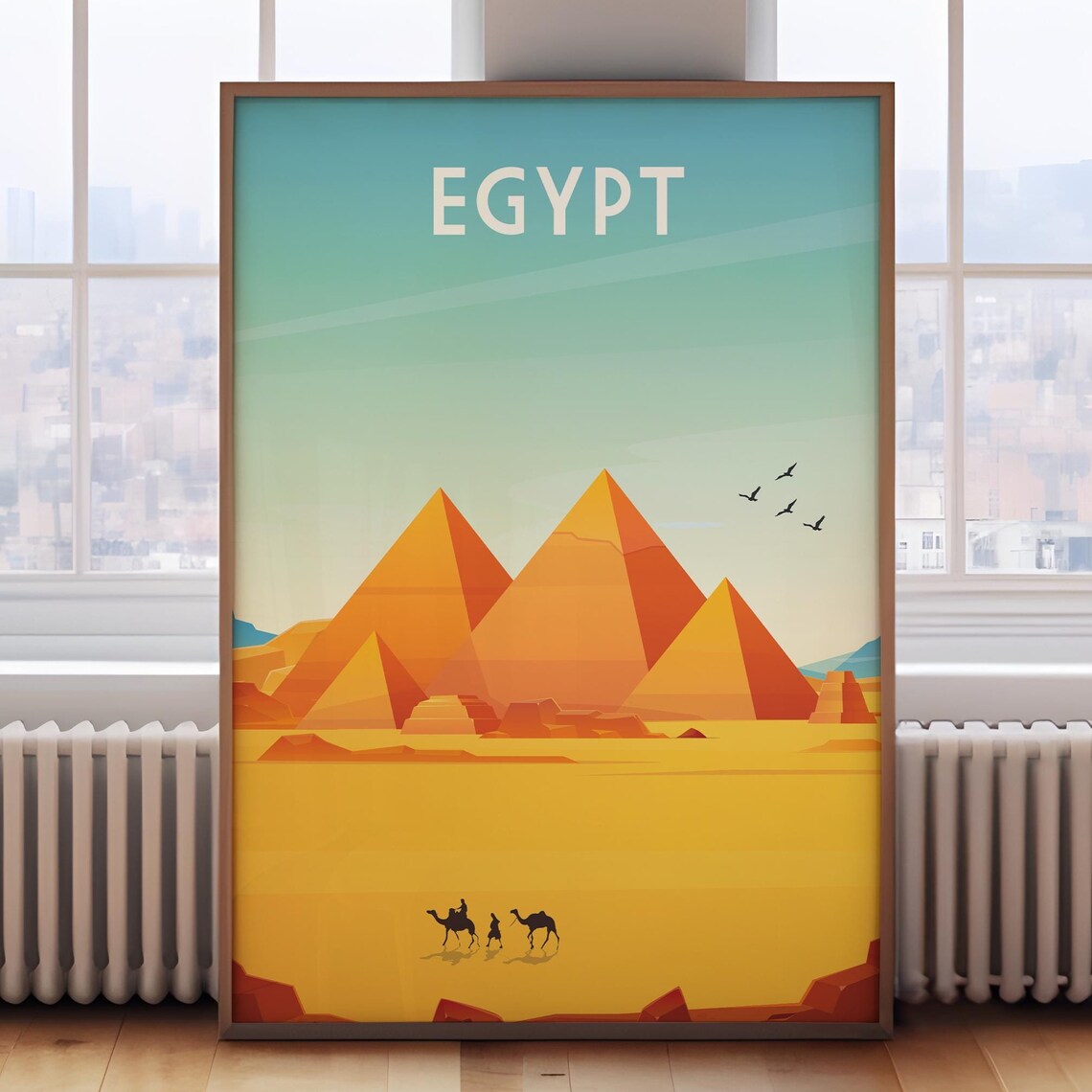 Cairo Retro Egypt Travel Poster, Wall Art Print