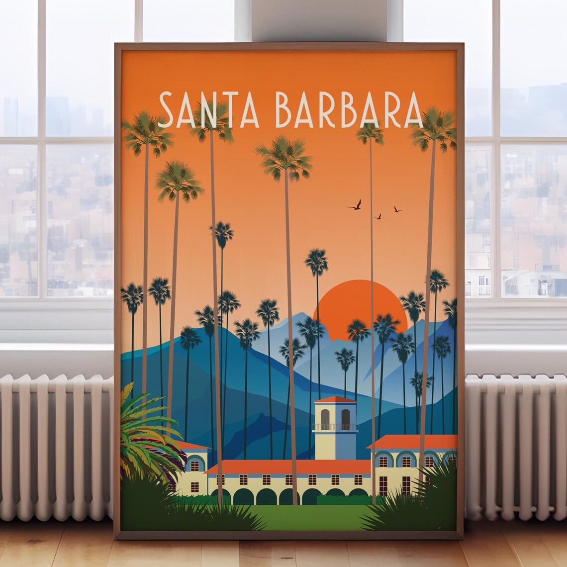 Santa Barbara California Travel Poster Art Print