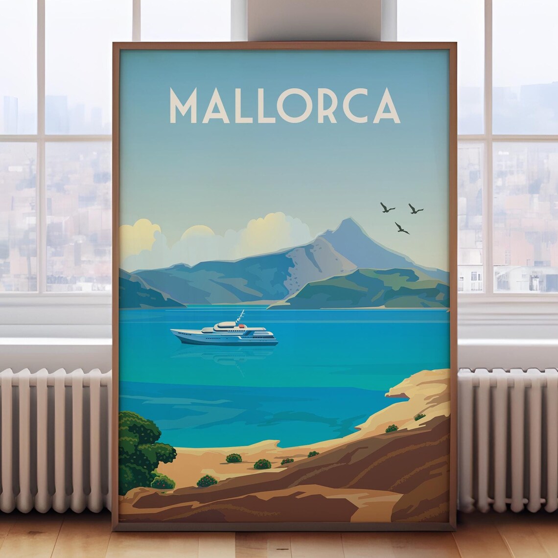 Mallorca Majorca Travel Poster, Spain Travel Print