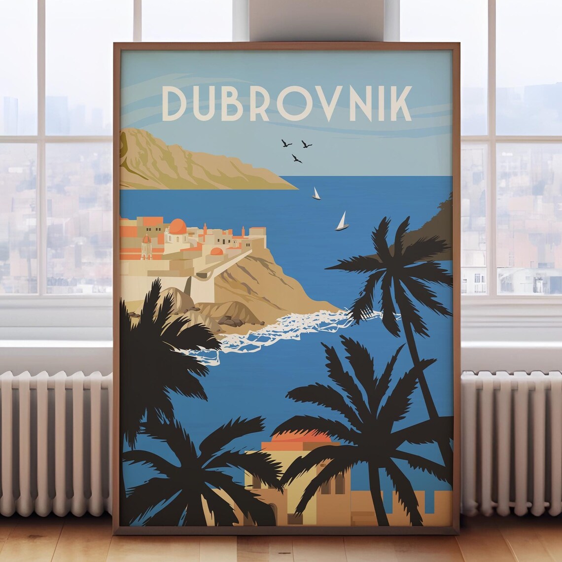 Dubrovnik Travel Poster, Croatia Wall Art Print