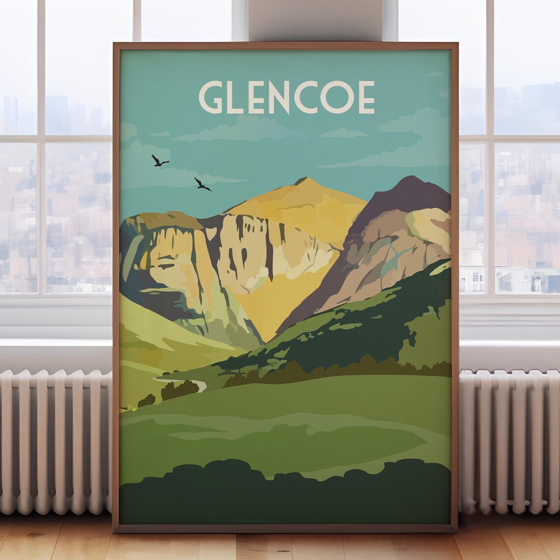 Glencoe Travel Poster, Scotland Landscape Print