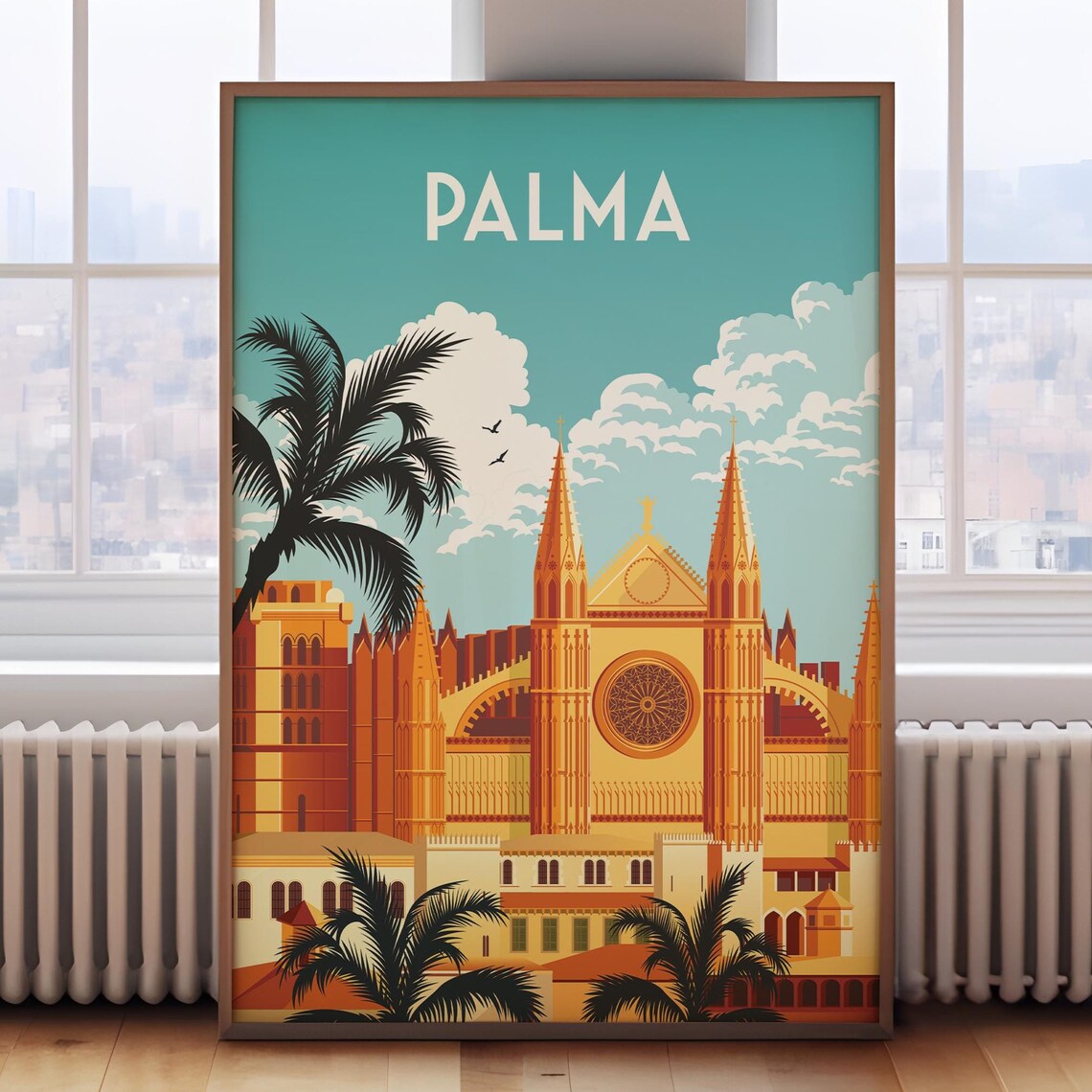 Palma Retro Travel Poster, Majorca Mallorca Print