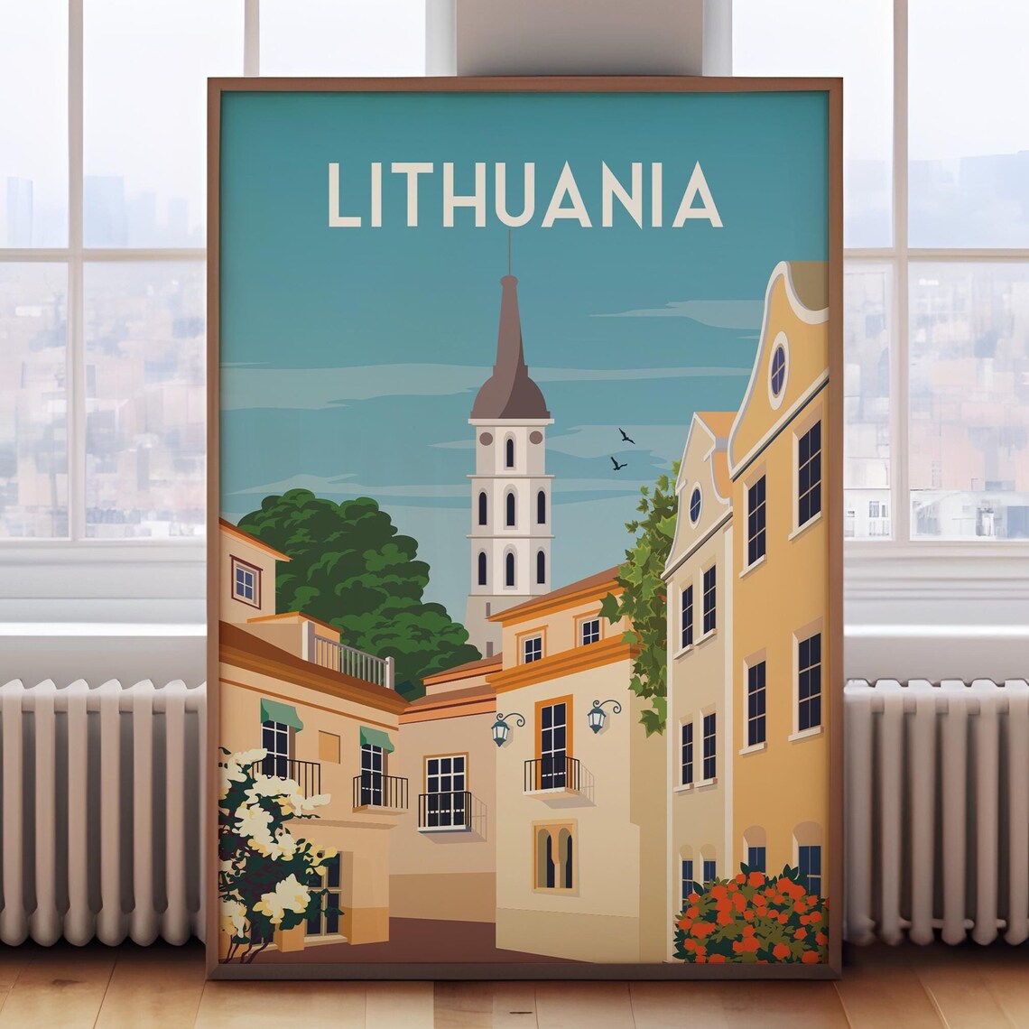Vilnius, Lithuania Vintage Travel Poster Print