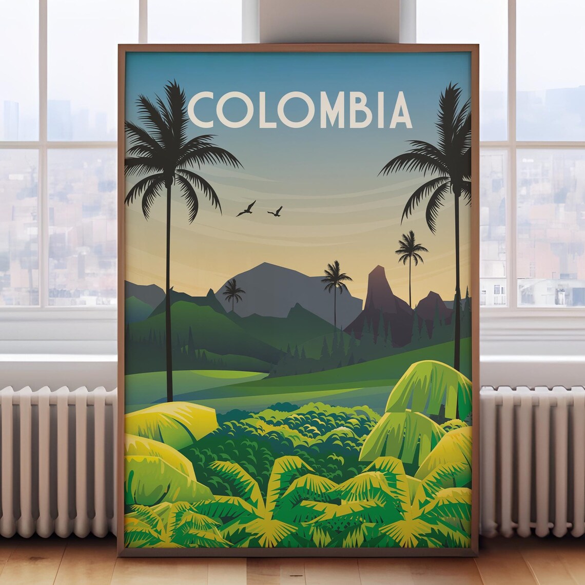 Colombia Vintage Travel Poster, Retro Poster Print