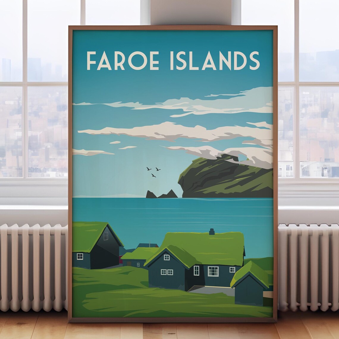 Faroe Islands Travel Poster, Nordic Place Print