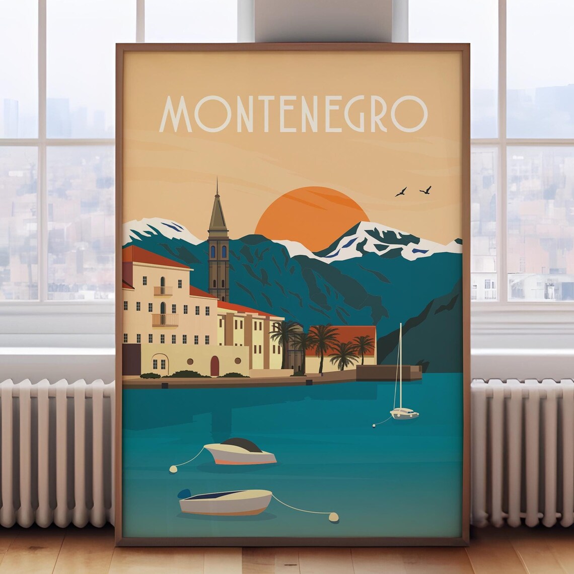 Kotor Montenegro Travel Poster, Montenegro Travel Print