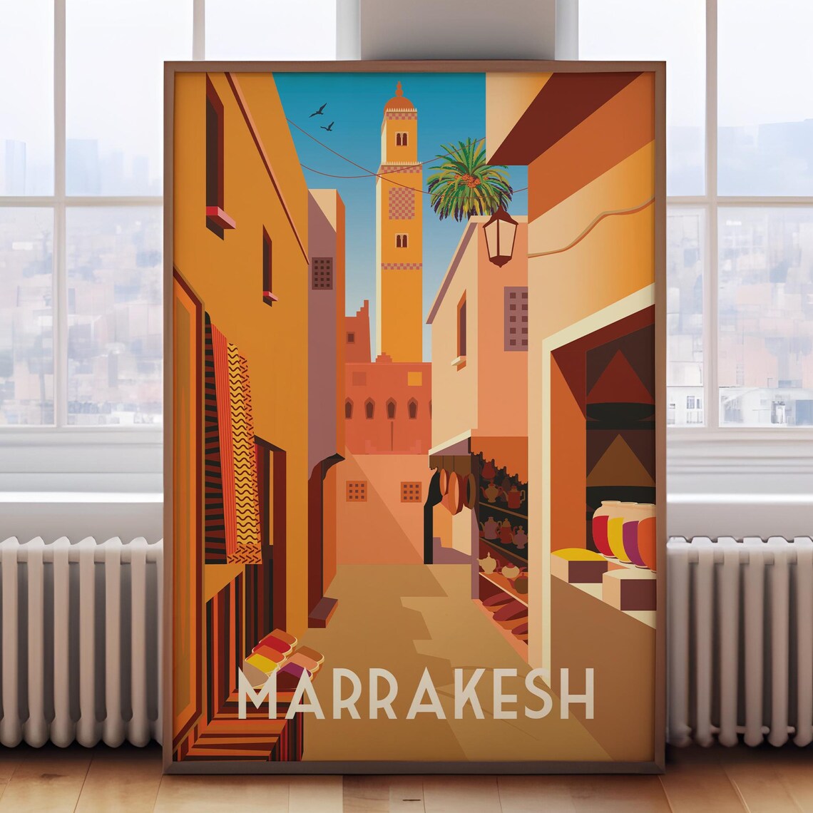 Marrakesh Morocco Travel Poster, Wall Art Print