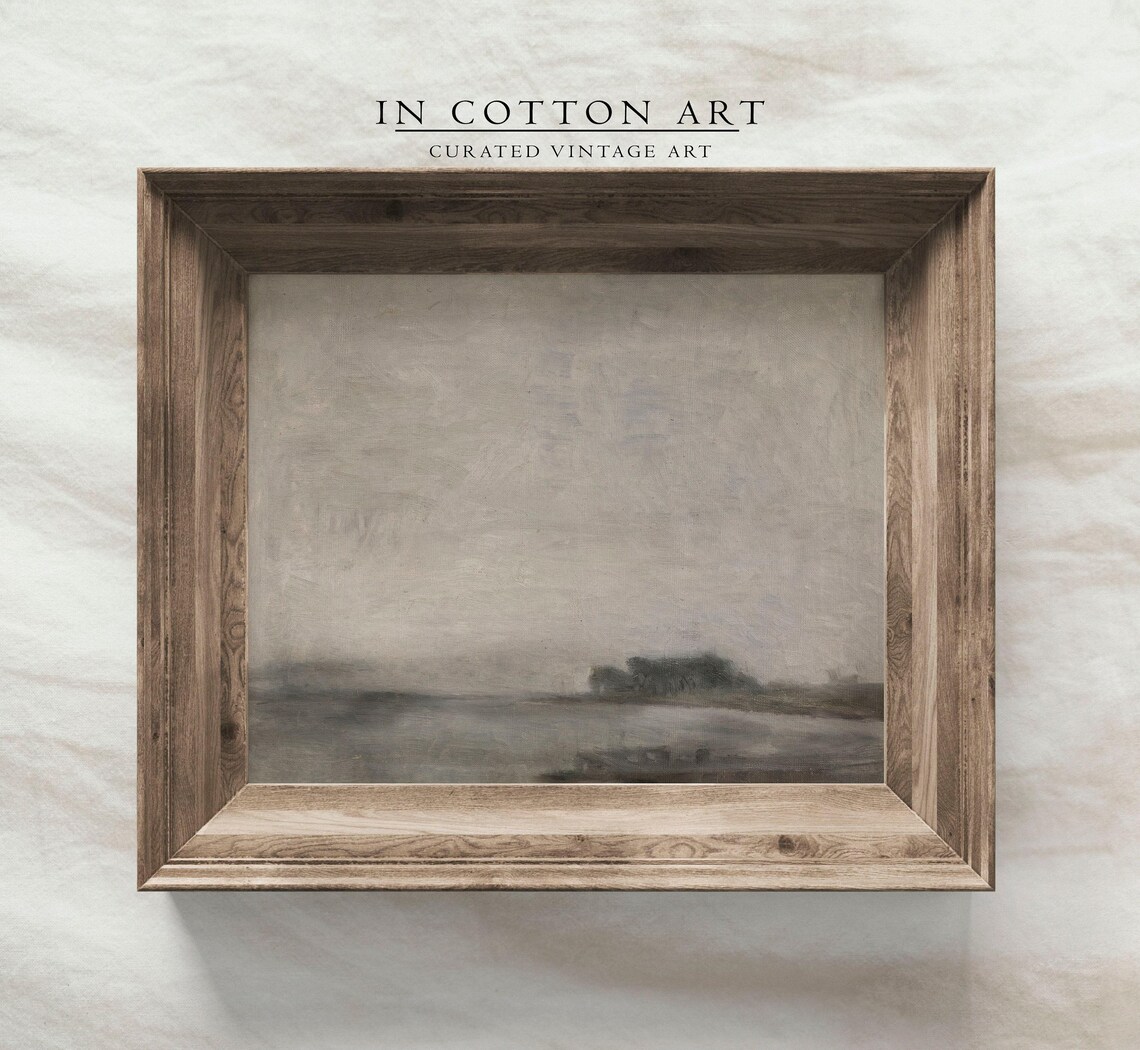 Vintage Dark Scenery, Minimalist Abstract Landscape Art Print - Image 3
