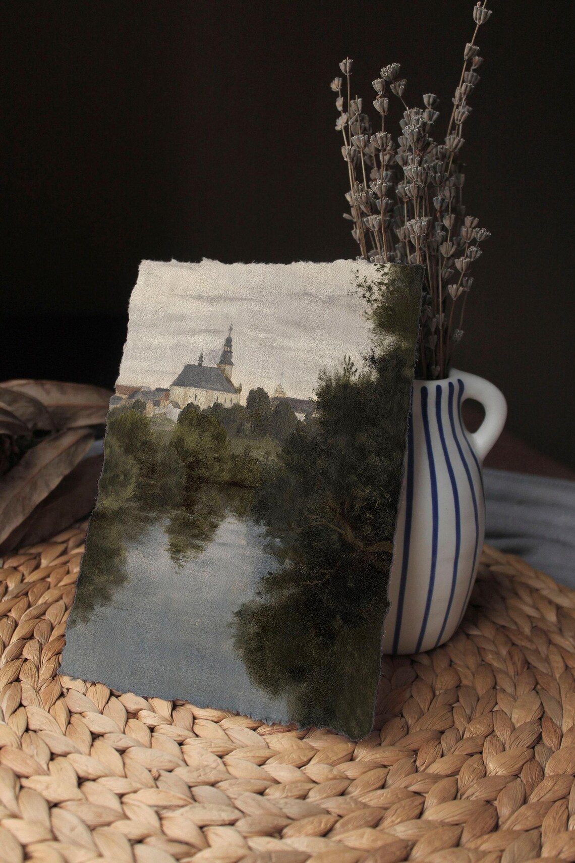European Village Vintage Art Print, Country Landscape - Image 2