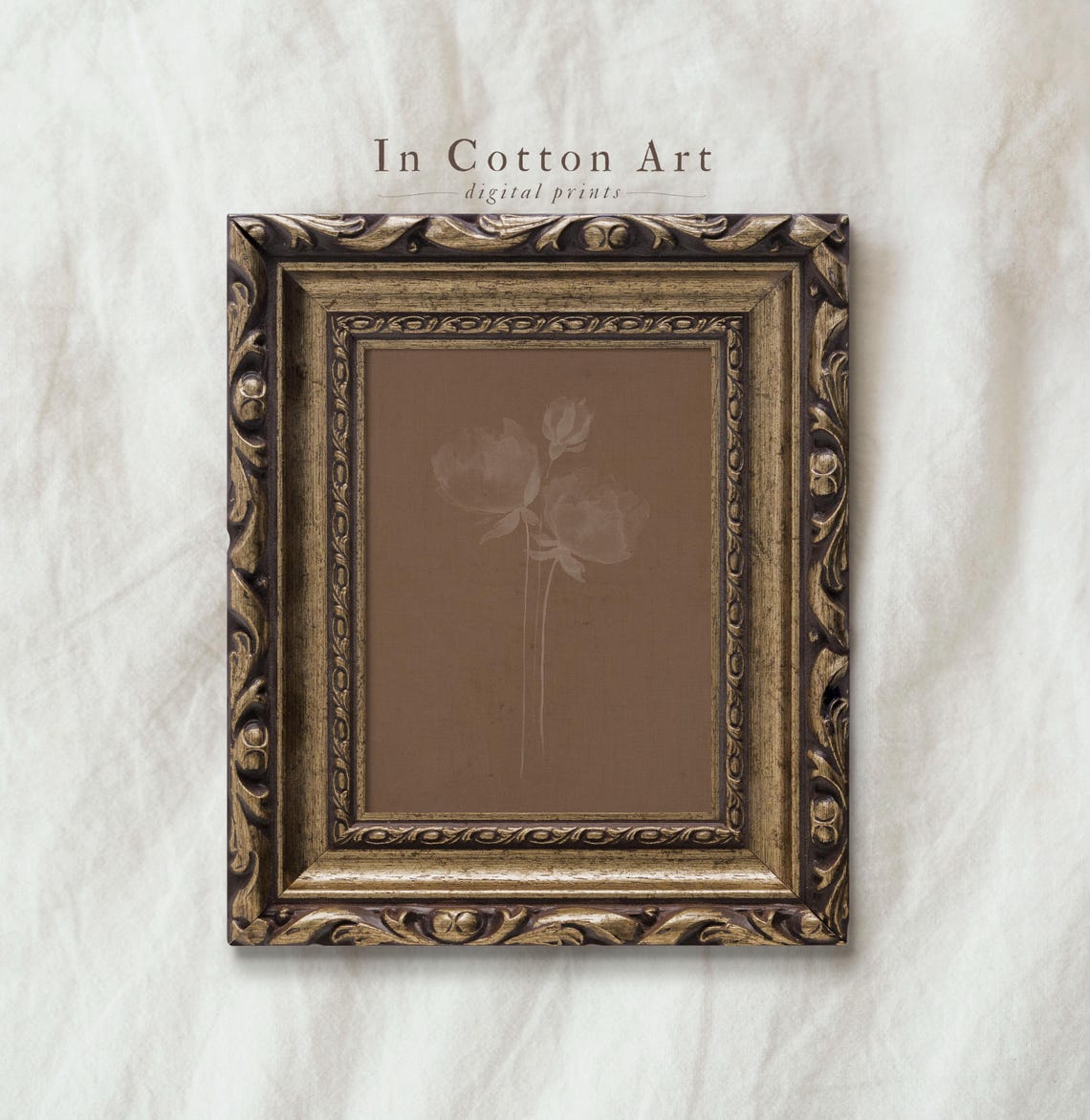 Neutral Abstract Peony Botanical Minimalist Faded Floral Art Print - Image 4
