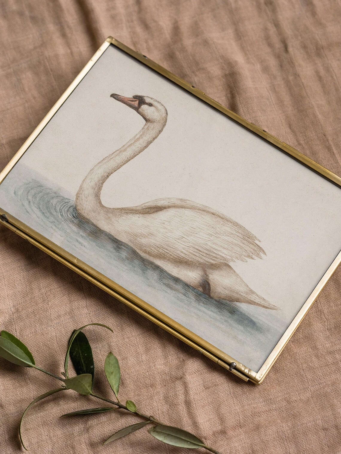 Vintage Swan Painting, French Country Nursery Art Print - Image 2